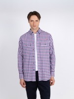 Camisa de algodón con estampado de cuadros Camisa de algodón con estampado de cuadros