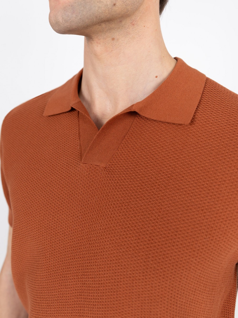 Polo de punto estructurado de algod�n