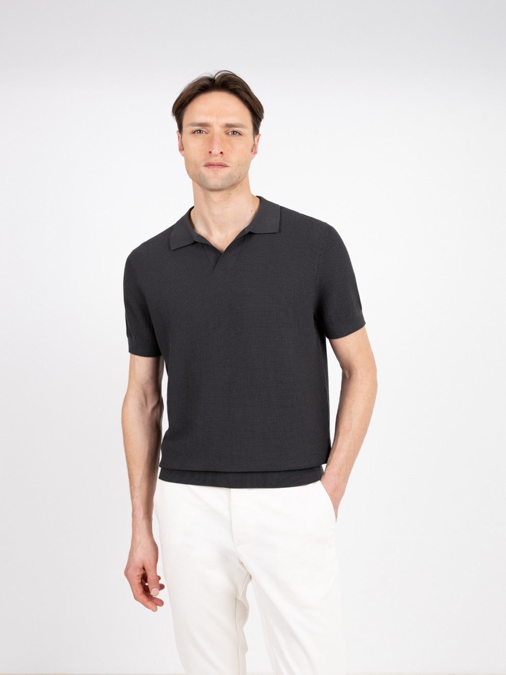 Polo de punto estructurado de algod�n