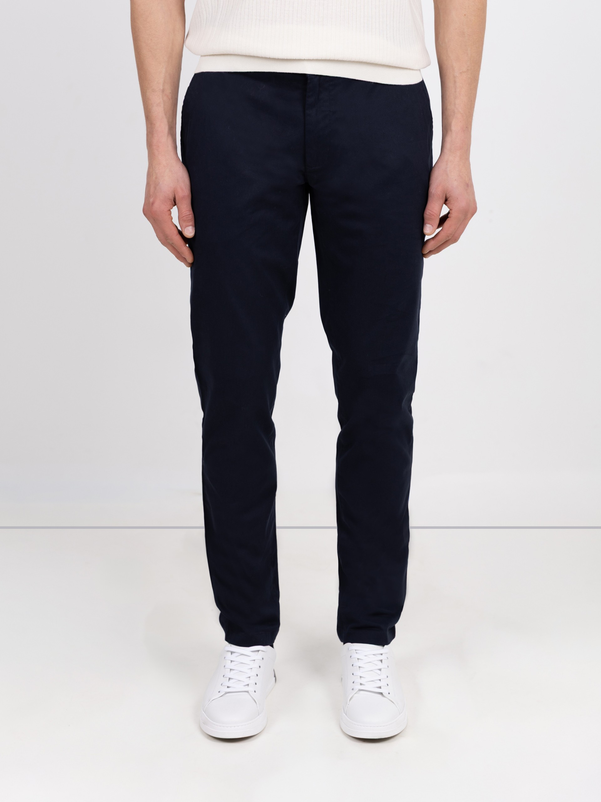 Stretch cotton chino trousers