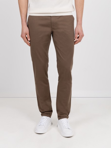 Stretch cotton chino trousers