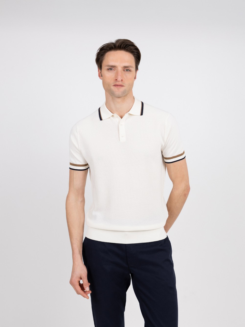 Polo de punto estructurado de algod�n