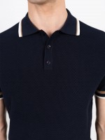 Polo de malha estruturada em algodão Polo de malha estruturada em algodão