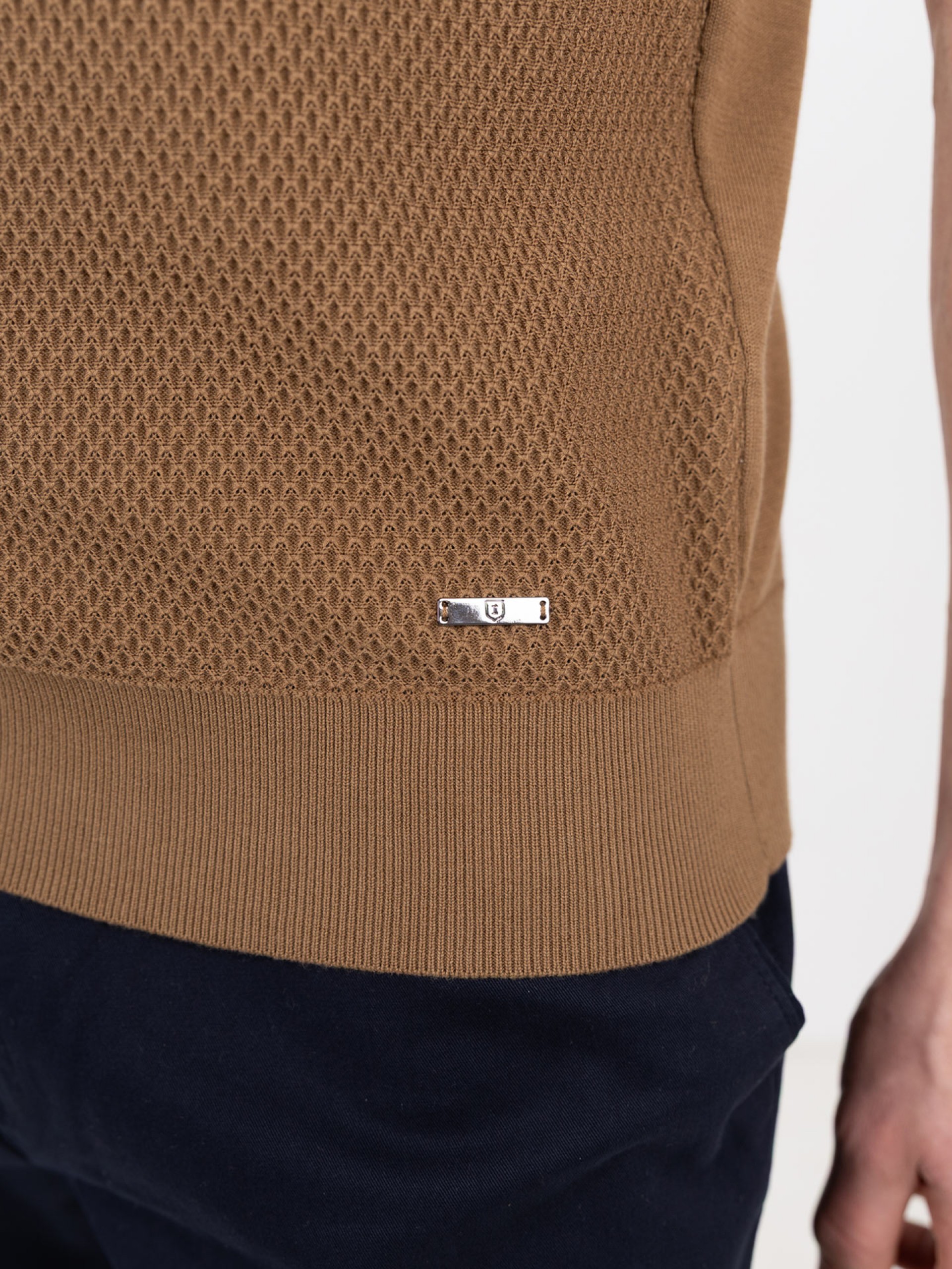 Polo de punto estructurado de algodón