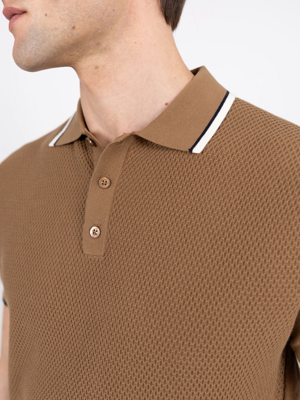 Polo de punto estructurado de algod�n