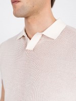 Polo de malha estruturada em algodão Polo de malha estruturada em algodão