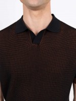 Polo de malha estruturada em algodão Polo de malha estruturada em algodão