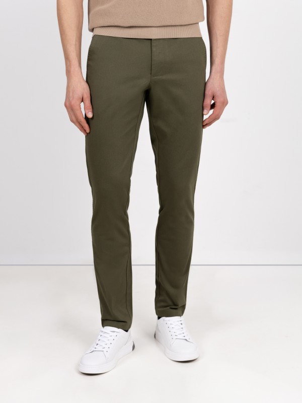 Stretch cotton chino trousers