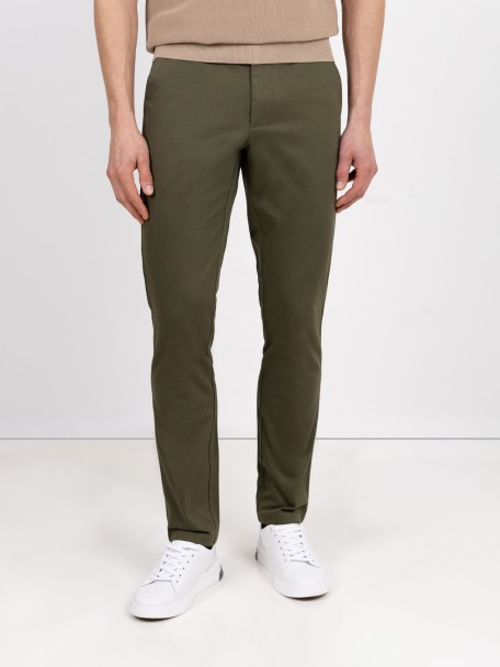 Stretch cotton chino trousers