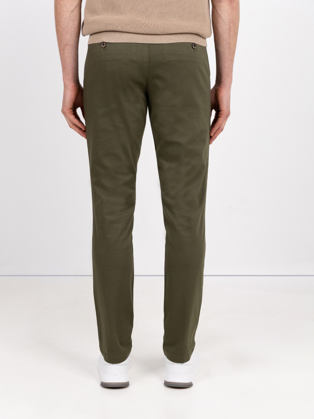 Stretch cotton chino trousers