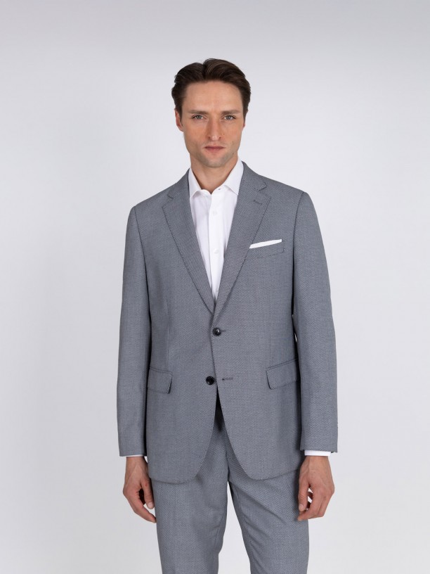 Regular Fit micro-pattern Suit