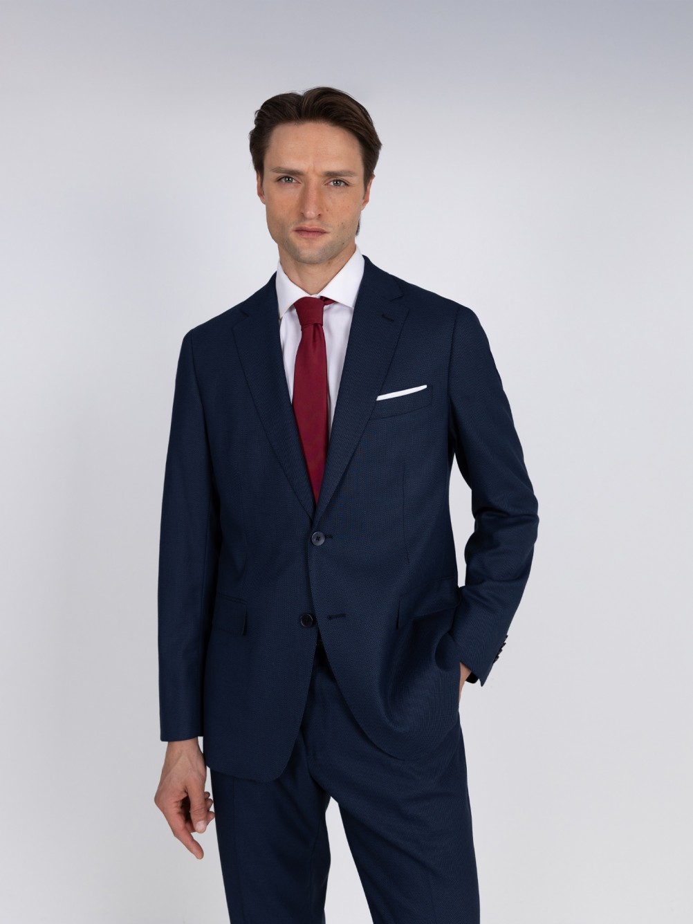 Fato de micro padrão regular fit