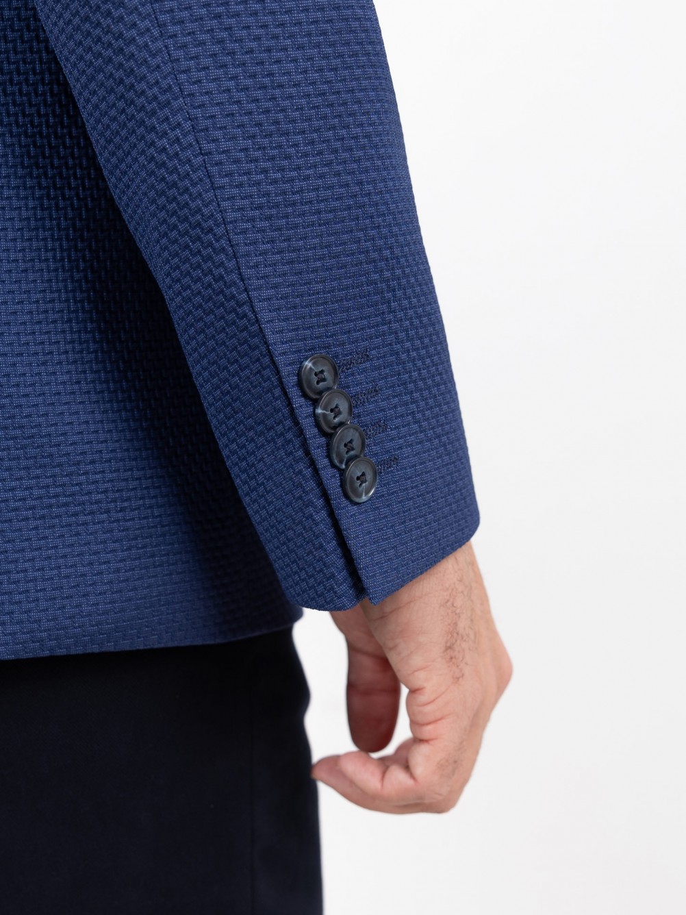 Blazer micro estruturado em lã e seda