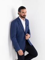 Blazer micro estruturado em lã e seda Blazer micro estruturado em lã e seda