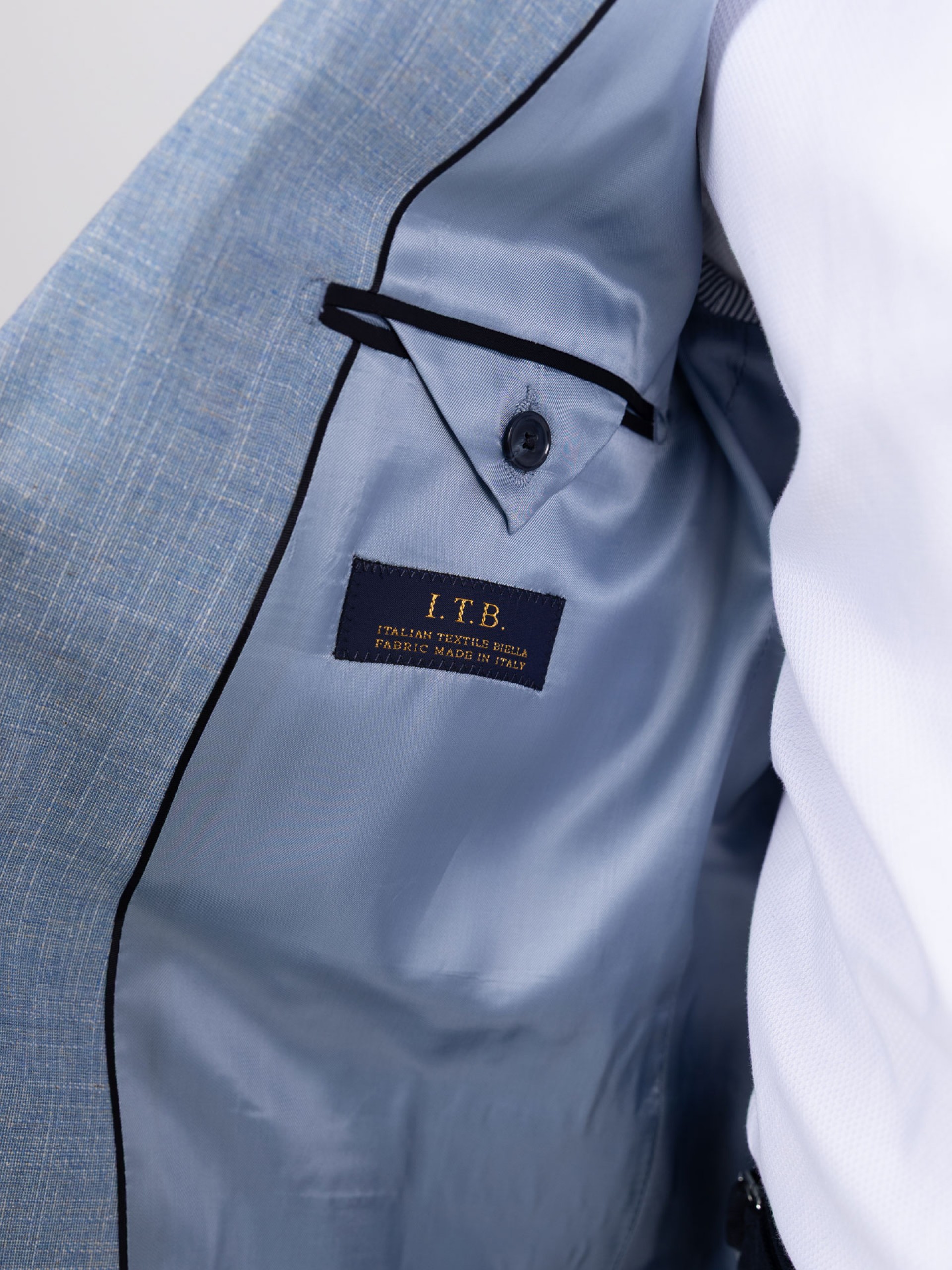 Blazer liso de algodão e linho