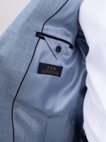 Blazer liso de algod�o e linho