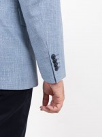 Blazer liso de algod�o e linho