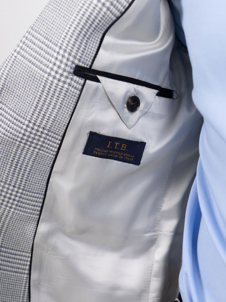 Blazer de lã com padrão xadrez Blazer de lã com padrão xadrez