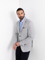 Blazer de lã com padrão xadrez Blazer de lã com padrão xadrez