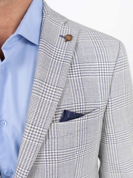 Blazer de lã com padrão xadrez Blazer de lã com padrão xadrez