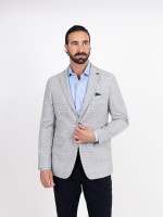 Blazer de lã com padrão xadrez Blazer de lã com padrão xadrez