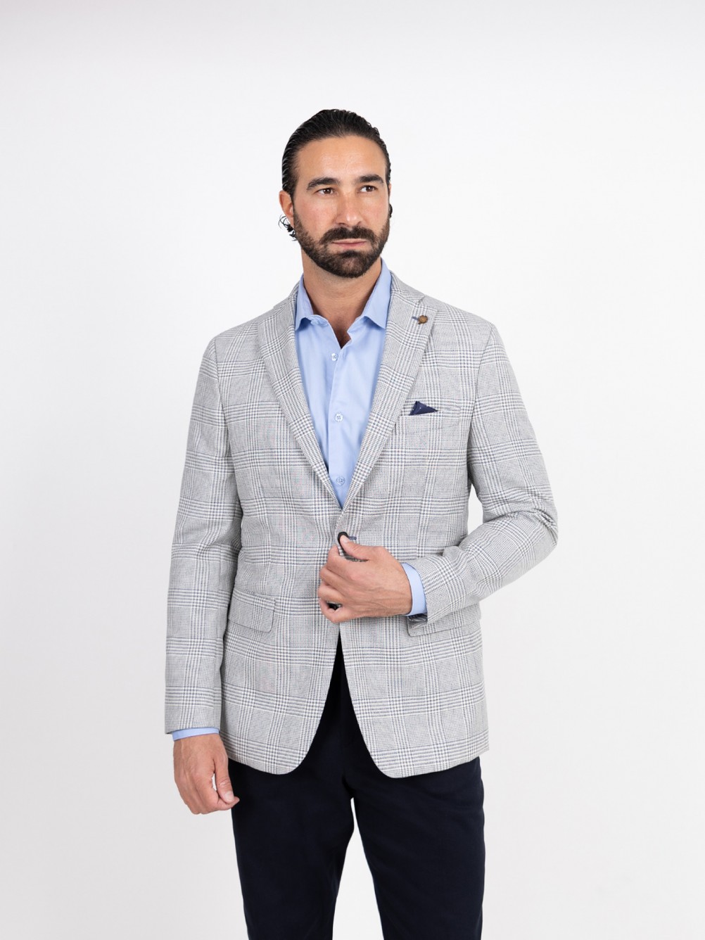 Blazer de l� com padr�o xadrez