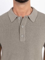 Polo de malha estruturada em algodão Polo de malha estruturada em algodão