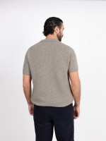 Polo de malha estruturada em algodão Polo de malha estruturada em algodão