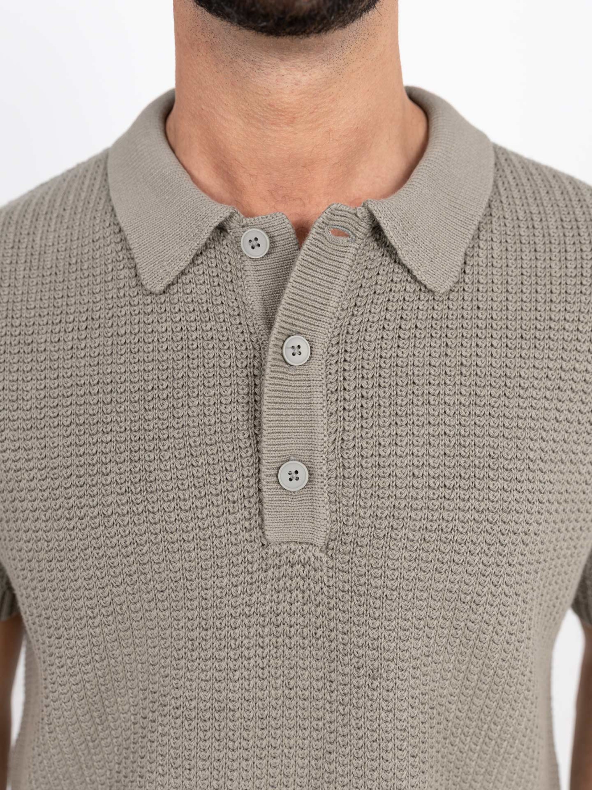 Structured cotton knit polo