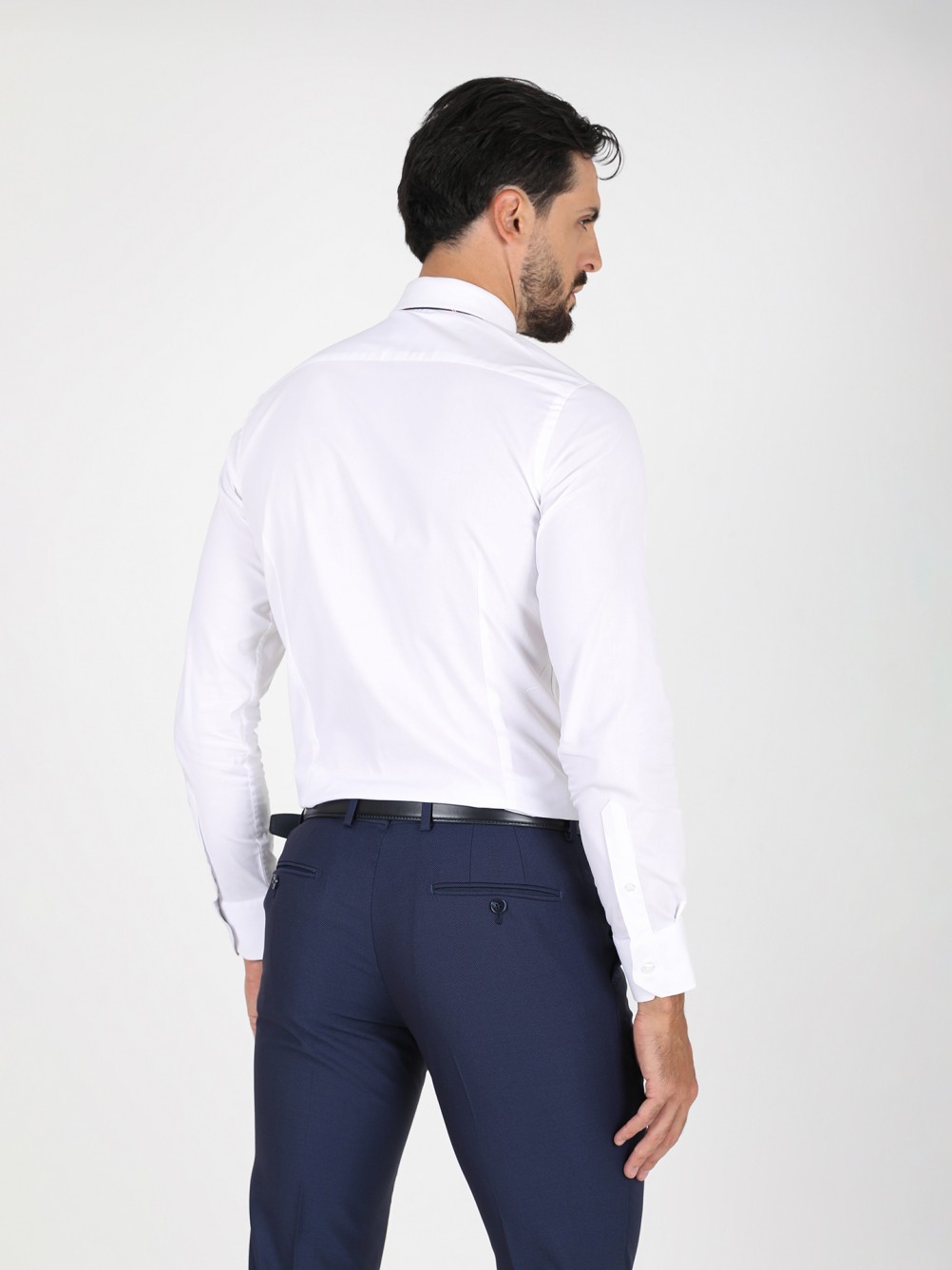 Camisa cl�ssica lisa slim fit