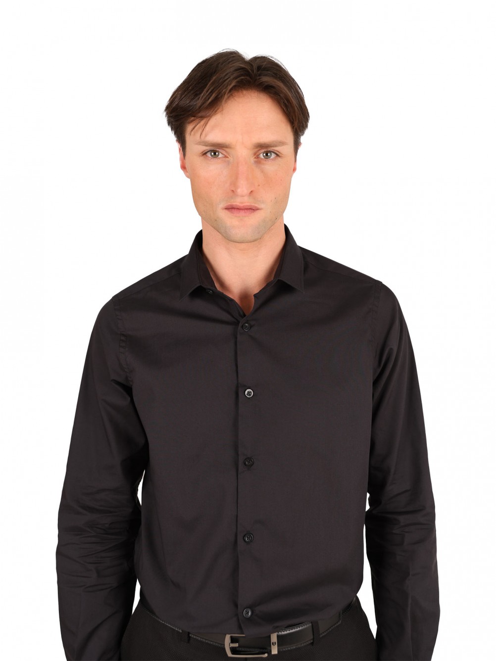 Camisa cl�ssica lisa slim fit