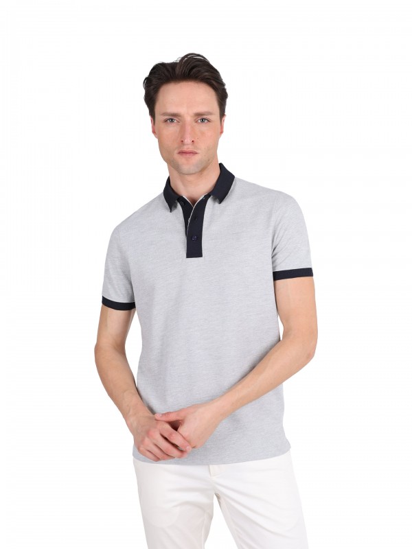Cotton and elastane piqu� polo shirt