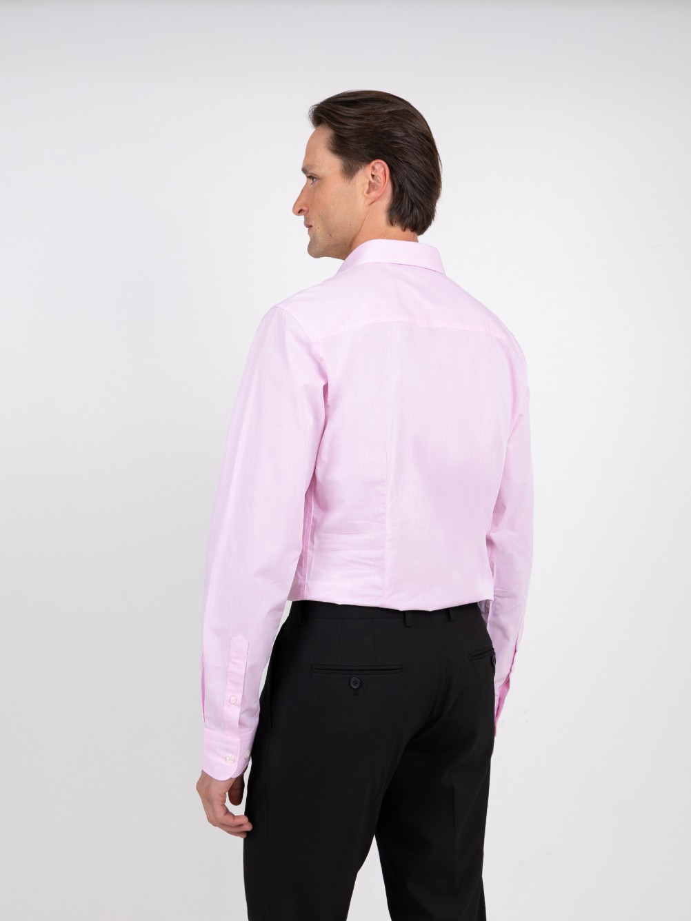 Camisa lisa 100% algod�o slim fit