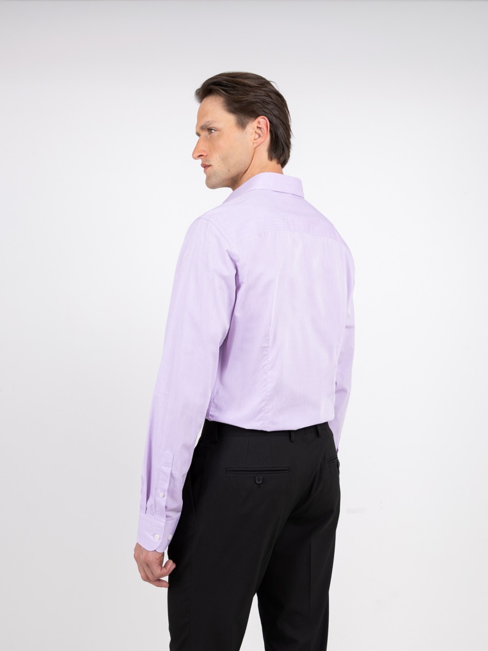 Camisa lisa 100% algod�o slim fit