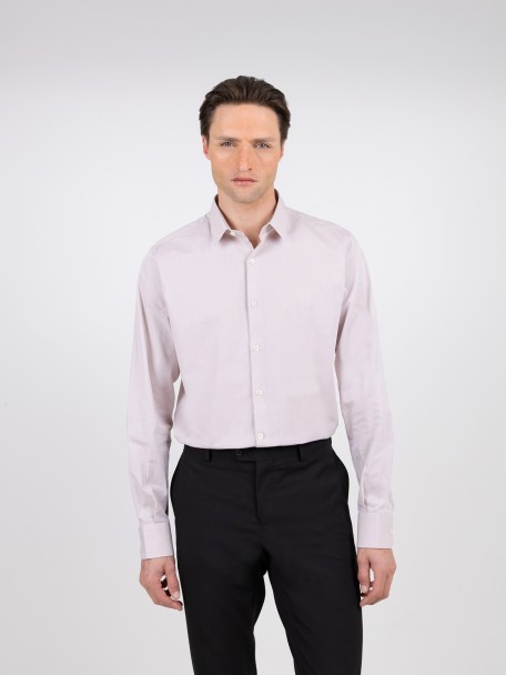 Camisa lisa 100% algod�n slim fit