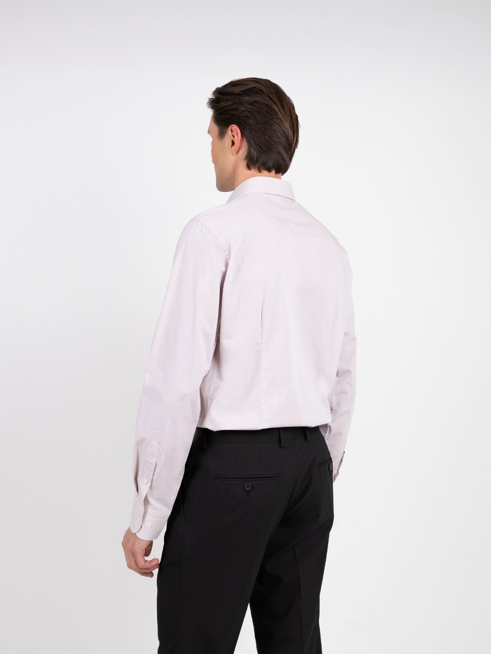 Camisa lisa 100% algod�o slim fit
