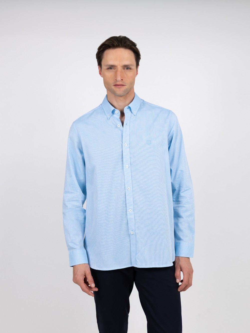 Cotton shirt with striped pattern