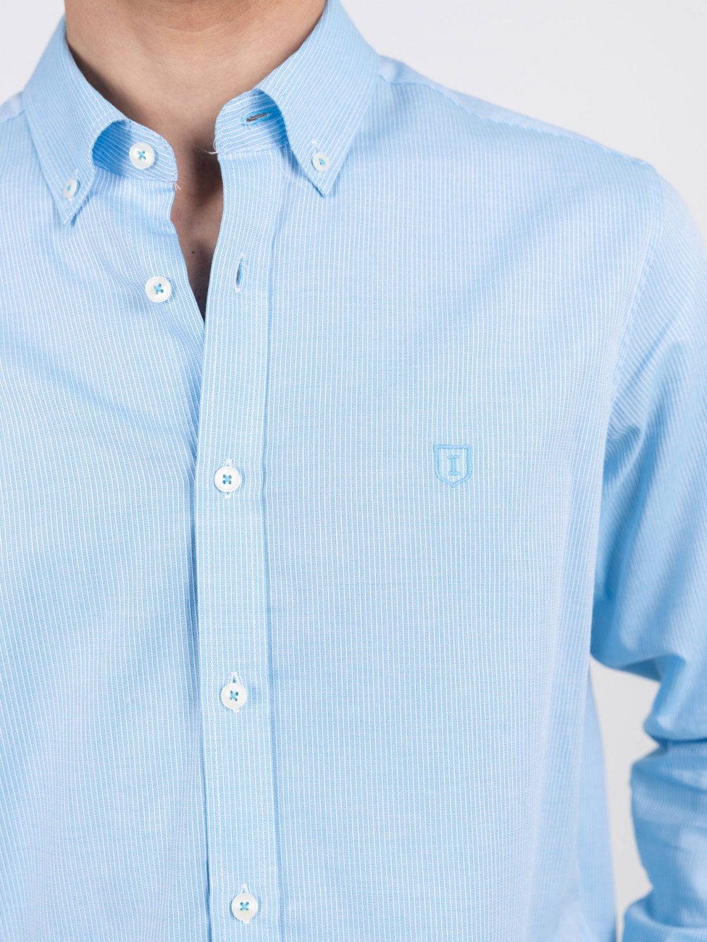 Cotton shirt with striped pattern