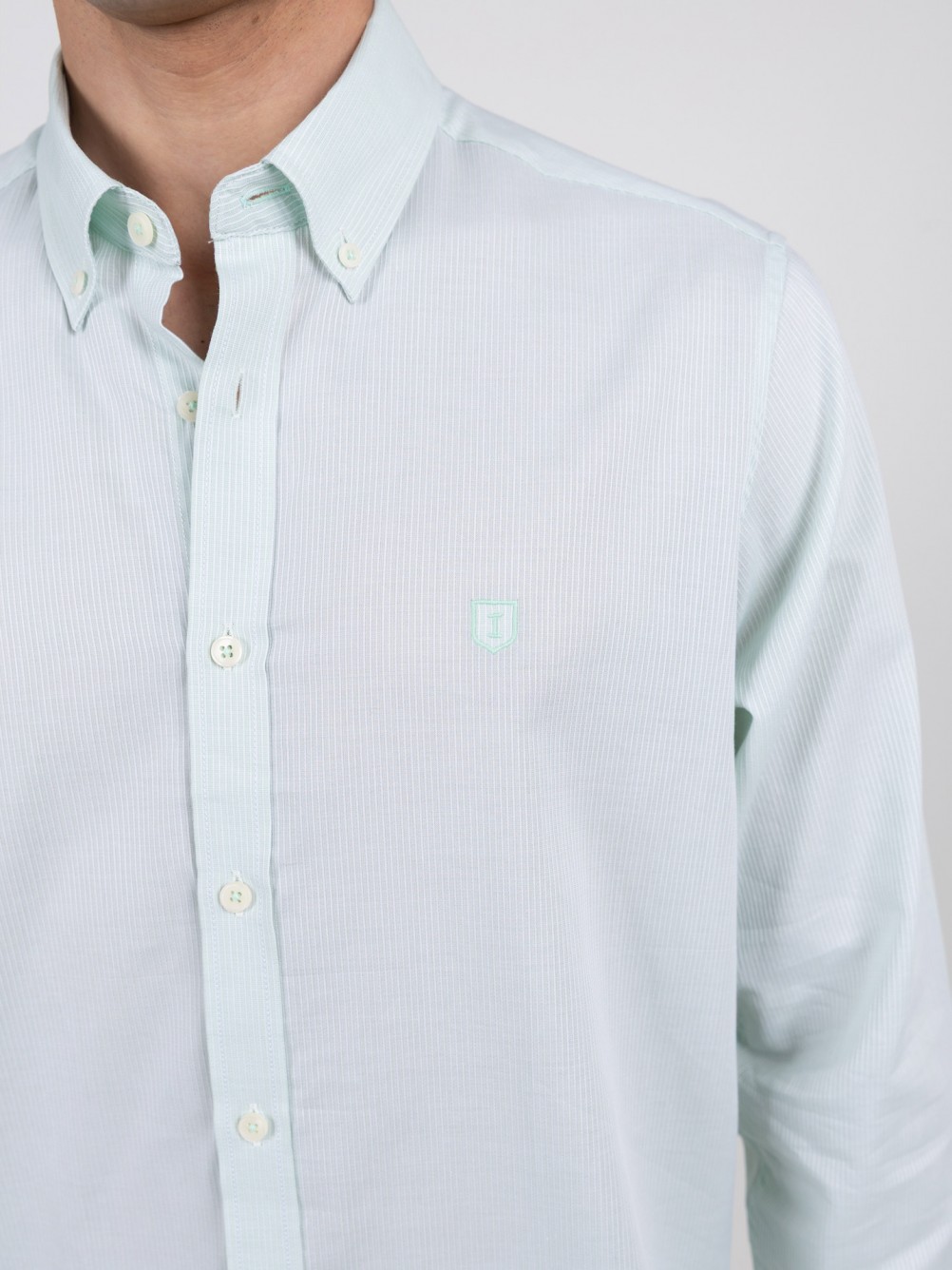 Cotton shirt with striped pattern