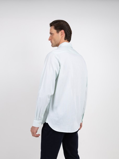 Camisa de algodão com padrão de riscas Camisa de algodão com padrão de riscas