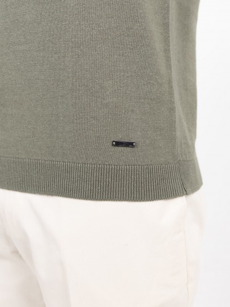Polo de malha em algodão e linho Polo de malha em algodão e linho