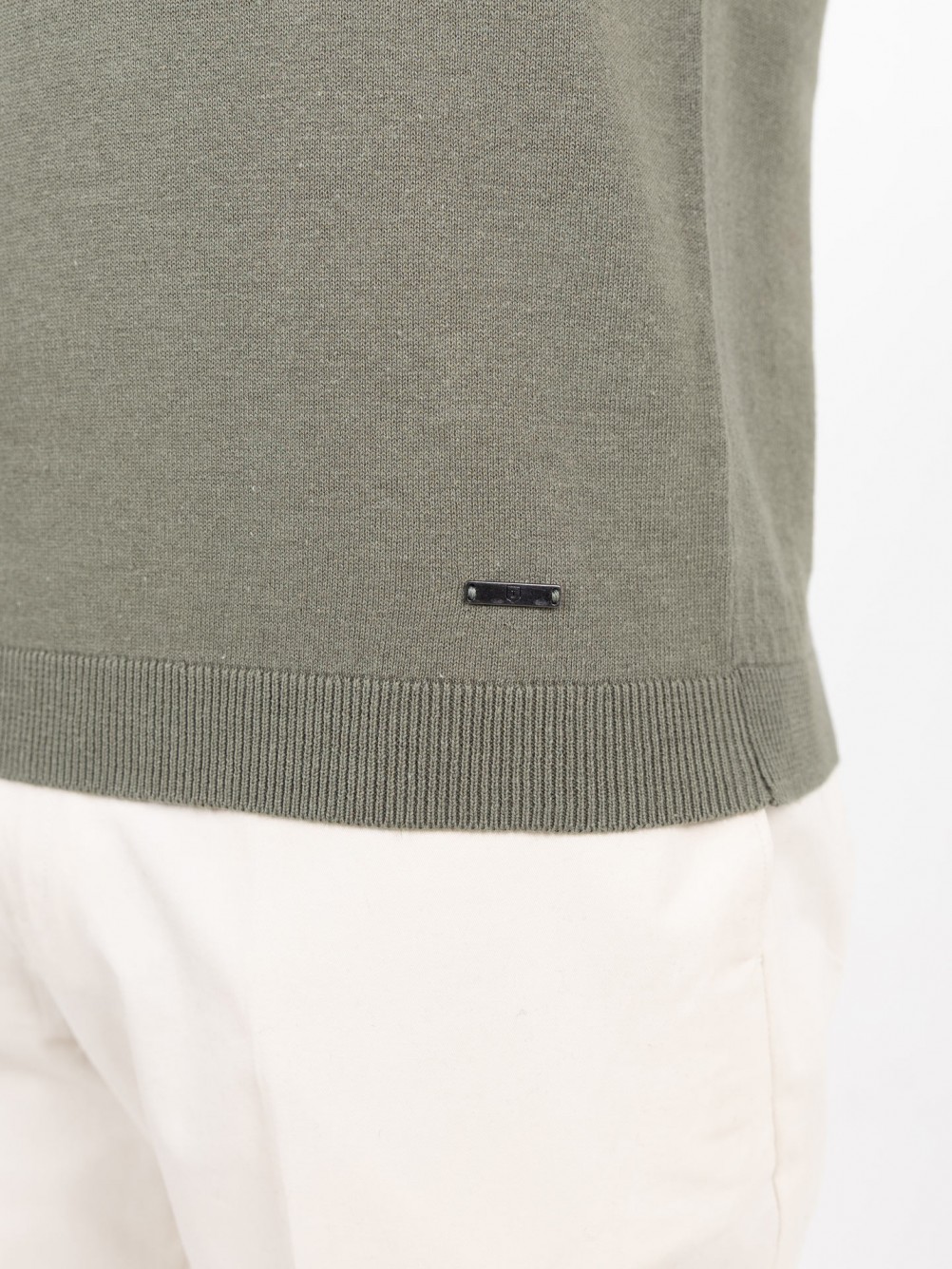 Polo de malha em algod�o e linho