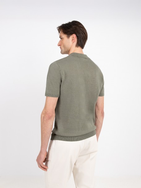 Polo de malha em algodão e linho Polo de malha em algodão e linho
