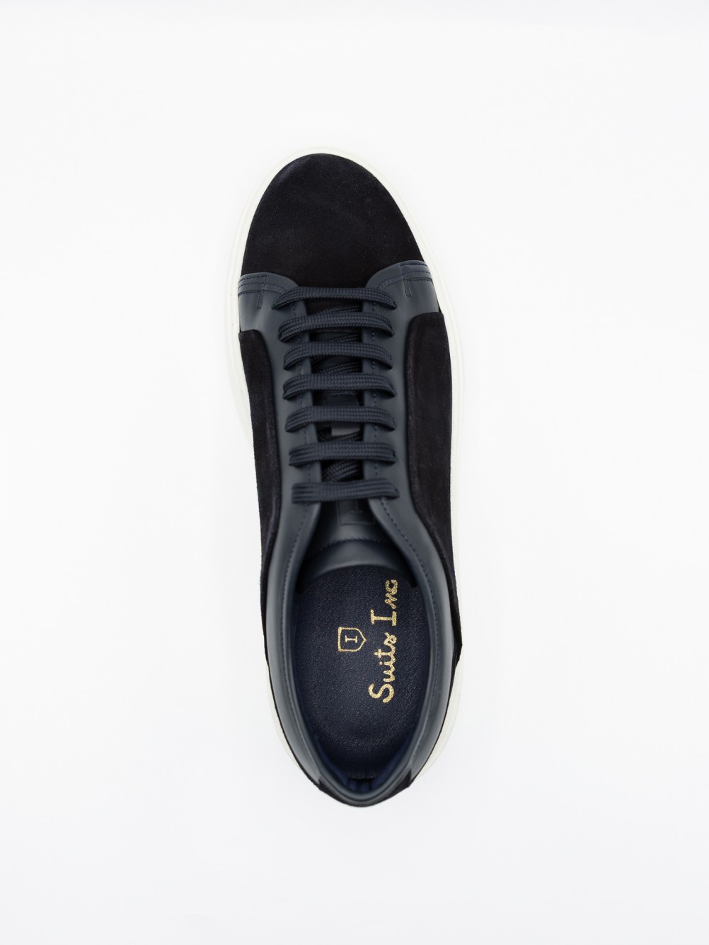 Casual mixed leather sneaker