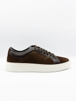 Zapatilla casual de piel combinada Zapatilla casual de piel combinada