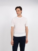T-shirt de malha em algodão e linho T-shirt de malha em algodão e linho