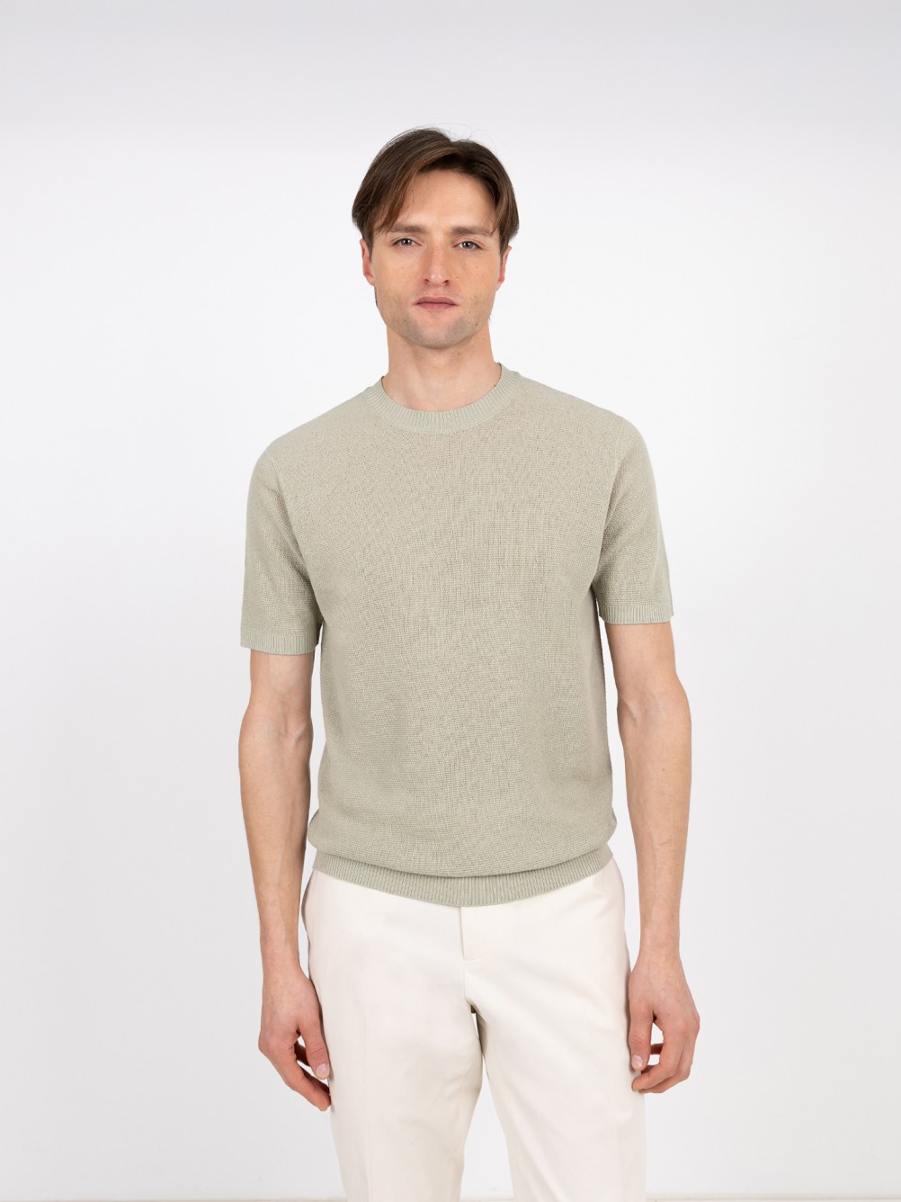 Camiseta de punto en algod�n y lino