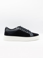 Casual mixed leather sneaker