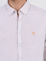 Cotton and linen striped shirt