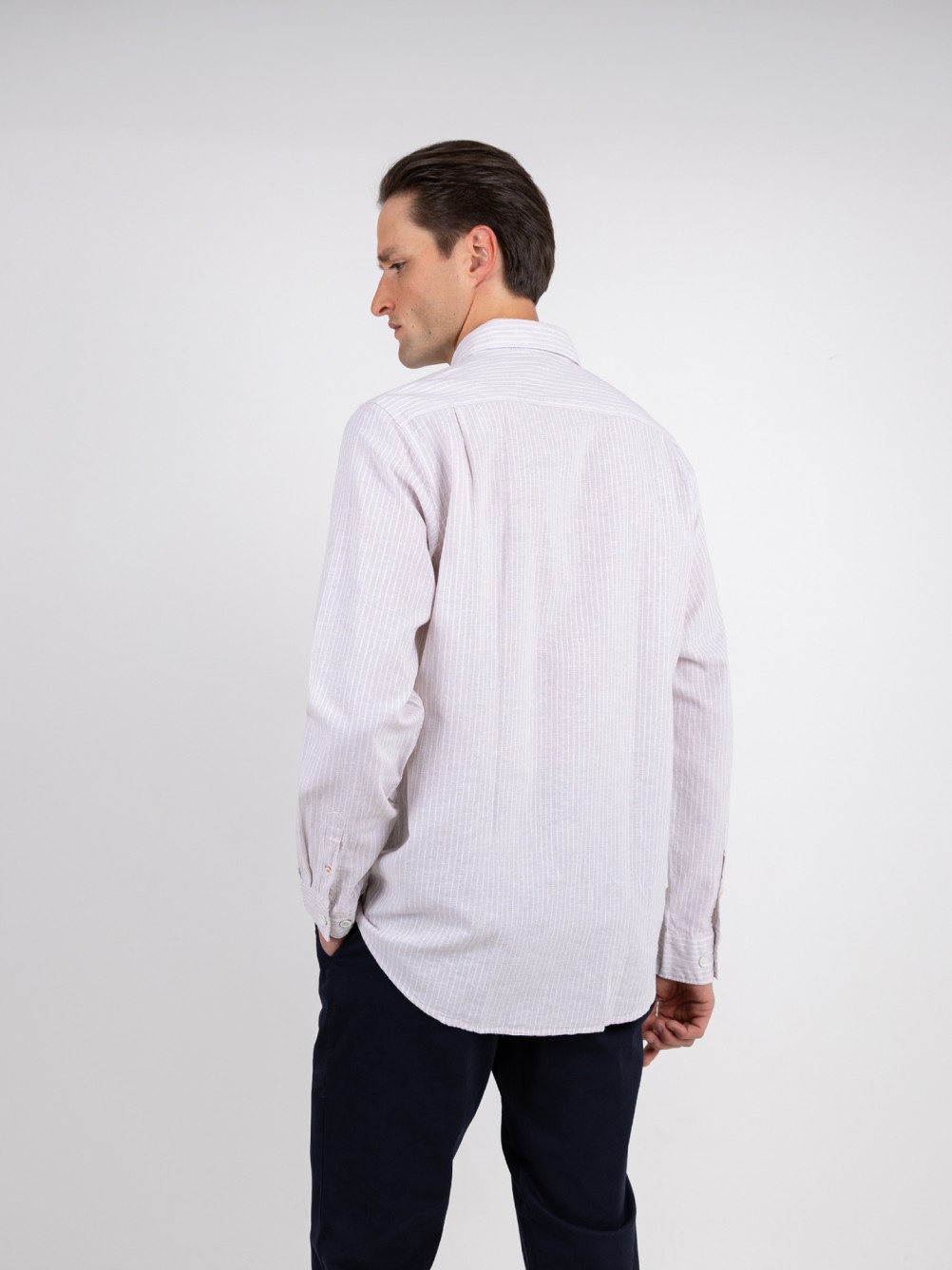 Cotton and linen striped shirt